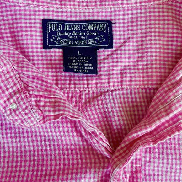 Polo by Ralph Lauren Pink Plaid Shirt, Size L - Picture 2 of 2
